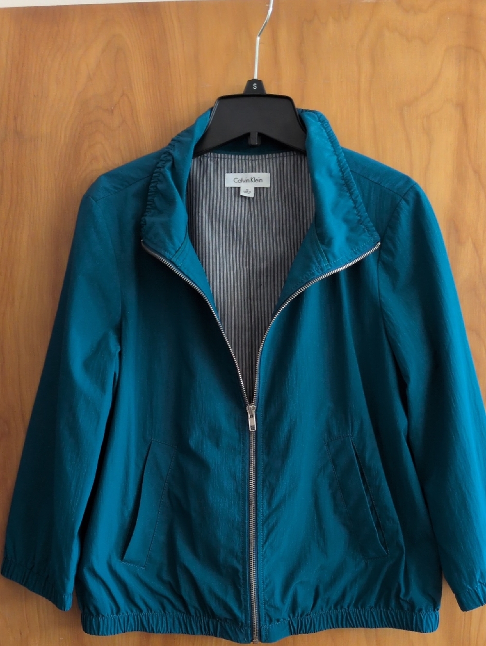 Calvin Klein Teal Zip-Up Bomber Jacket